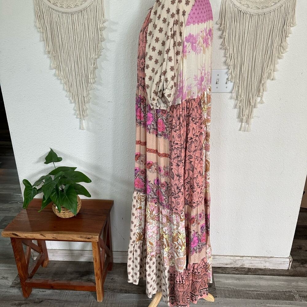 Spell & The Gypsy patchwork Floral Bohemian Maxi Dress large - Picture 5 of 8